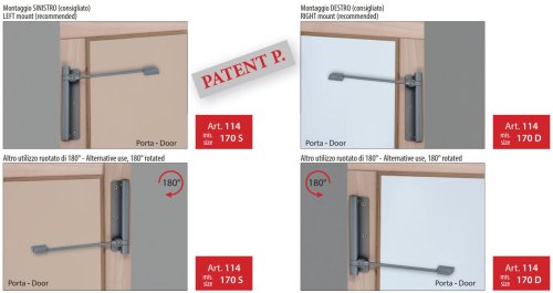 Chiudiporta a molla in accio Aldeghi Ercole 114 - colore bronzo