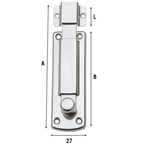 Catenaccio portalucchetto in acciaio inox Aldeghi 212IN mm 85x27