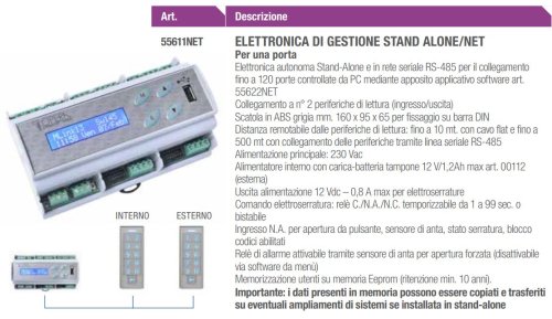 Elettronica di gestione MULTILINK OPERA 55611NET