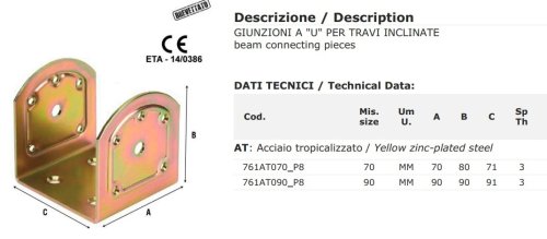 Giunzioni ad U in acciaio tropicalizzato Aldeghi 761AT - mm 90x90