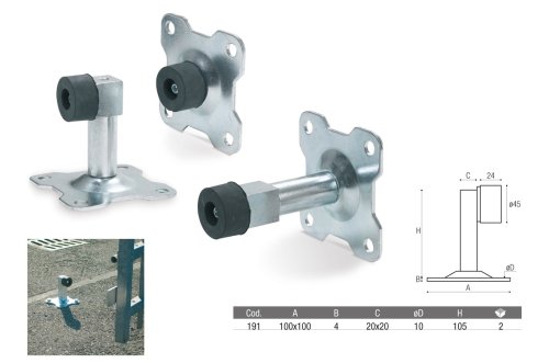 Battente di arresto per cancelli automatici ad ante ADEM 191