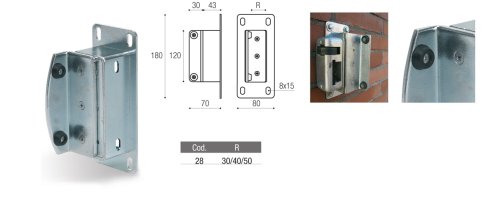 Battente regolabile a fissare per elettro serrature ADEM 28