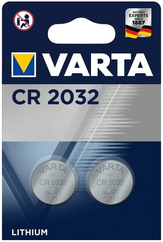 Batteria al litio a bottone 3V VARTA CR2032 (2 pezzi)
