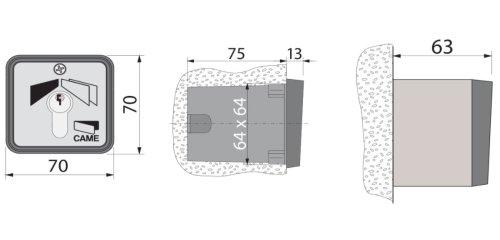 Selettore a chiave da esterno Came 001SET-E