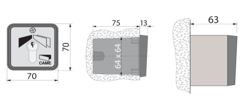 Selettore a chiave da incasso Came 001SET-I
