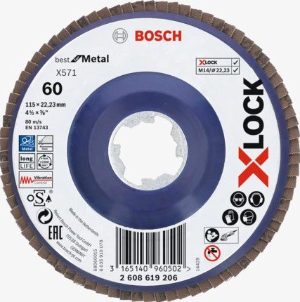 Dischi lamellari ø 115 mm Bosch X-LOCK X571 Best Metal - G 60