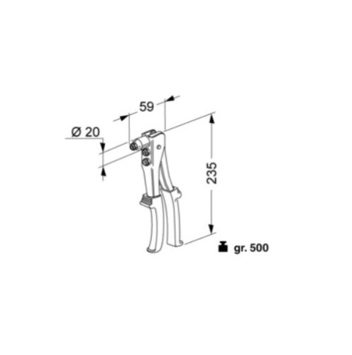 Rivettatrice manuale per rivetti FAR K1