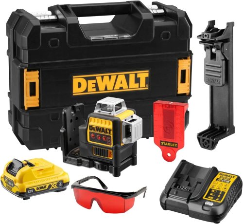 Livella laser 3 linee 360° DEWALT DCE089D1R-QW 12V raggio rosso