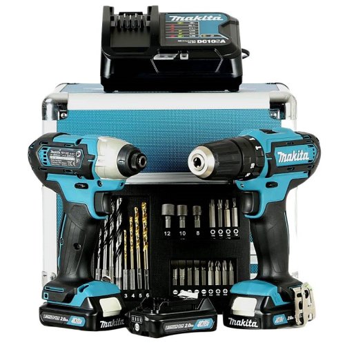Kit combo MAKITA CLX228SAX2 trapano + avvitatore con 3 batterie 12V 3Ah + set avvitatura