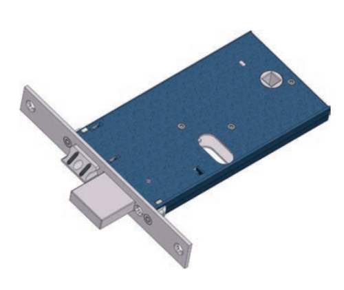 Serratura per fasce catenaccio e scrocco regolabile Omec 370 - frontale 16 mm