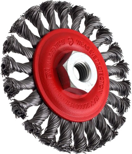 Spazzola circolare in acciaio a mazzetti ritorti Ø 115 mm foro M14