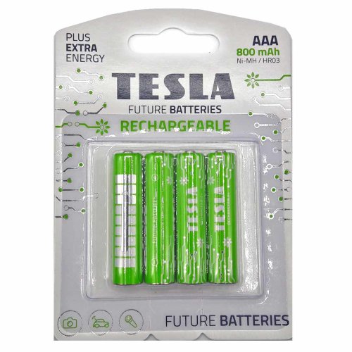 Batterie ricaricabili 1,2V TESLA AAA ministilo NI-Mh HR03 (4 pezzi)