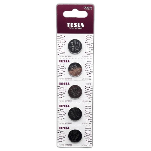 Batterie a bottone 3V Litio TESLA CR 2016 (5 pezzi)
