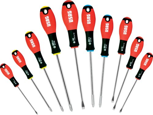 Serie 10 cacciaviti taglio + croce Usag 322 SH10