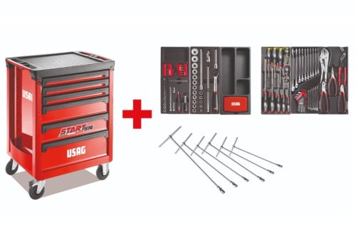 Carrello portautensili Usag 516 ST6PA assortimento autoripazione 142PZ