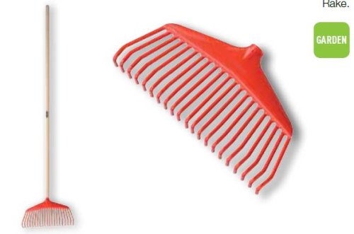 Rastrello Ausonia in nylon con manico in legno 21 denti