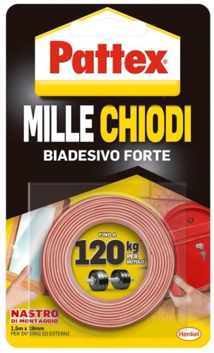 Nastro biadesivo Forte Pattex Mille chiodi 1,5m x 19 mm 