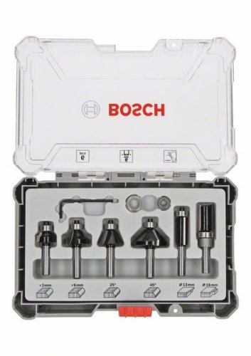 Set 6 frese per legno Bosch Trim&Edging codolo 6 mm