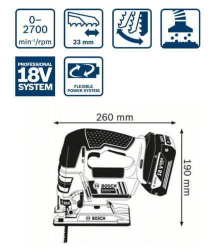 Seghetto alternativo Bosch GST 18 V-LI B (senza batterie)