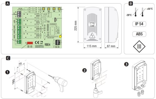 Modulo ricevente quadricanale da esterno CAME 001RBE4N