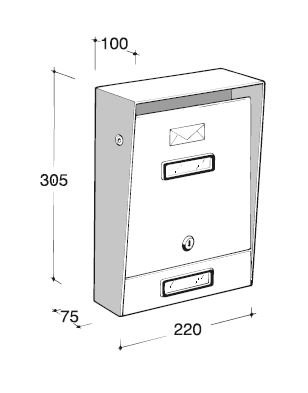 Cassetta postale acciaio inox satinato Silmec 10-002 con tetto fisso