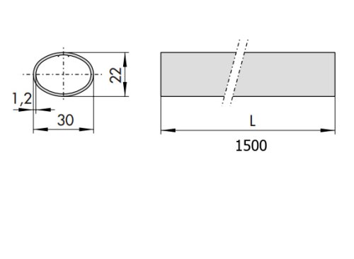 Barra ovale INOX per antipanico Cisa 07007.62 cm 150