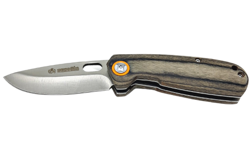 Coltello tascabile Ausonia 26516 lama acciaio inox manico legno Pakka