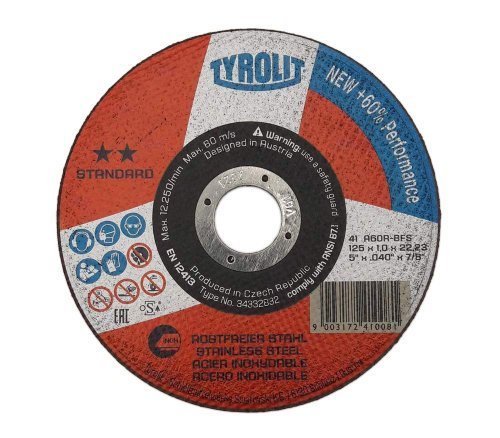 Disco TYROLIT +60 Standard taglio metalli ø 125x1,0x22,2