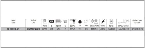 Compressore aria 270 litri 400V Fini BK119-270 trifase 5,5 Hp