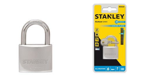 Lucchetto marino cromato arco corto STANLEY mm 40