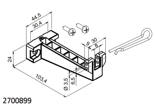 Staffa per applicazione a vasistas con accessori Mingardi 2700899