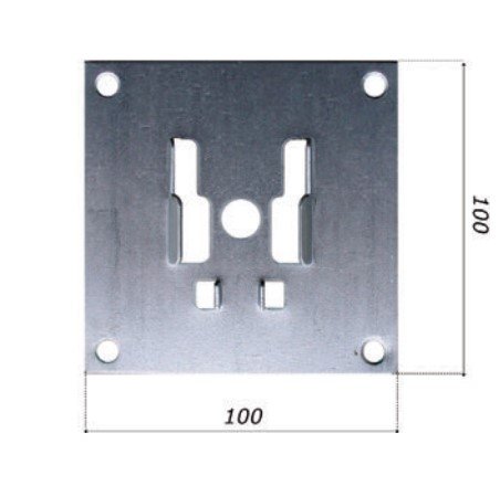 Piastra mm 100x100 supporto per cuscinetto tapparella ø 42 mm Bolis 1090/E