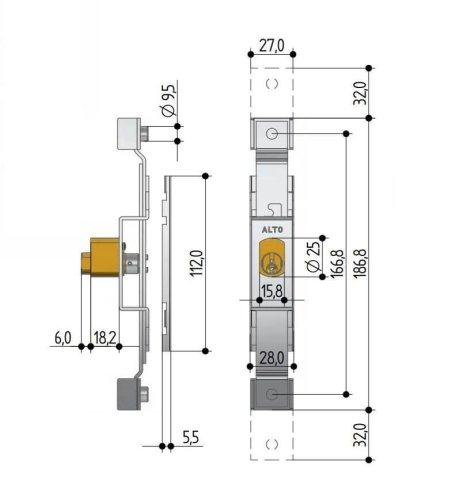 Serratura ad applicare per cancelli estensibili PREFER 6610.0010.0200