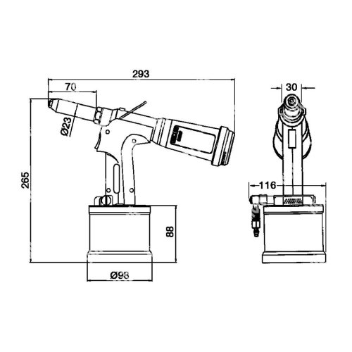 Rivettatrice oleopneumatica RIVIT RIV502 per rivetti fino a ø 4,0 mm