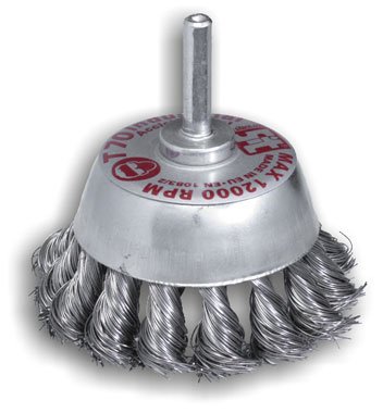 Spazzola a tazza ø 70 mm in acciaio con gambo per trapano
