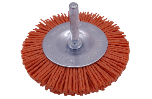 Spazzole circolari in nylon abrasivo con gambo per trapano - mm 75