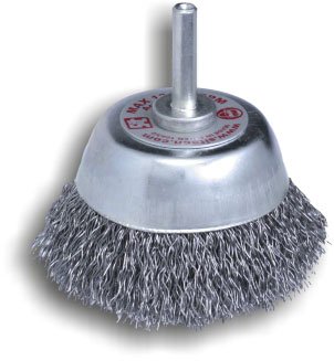 Spazzole a tazza in acciaio ondulato con gambo - ø mm 50,0